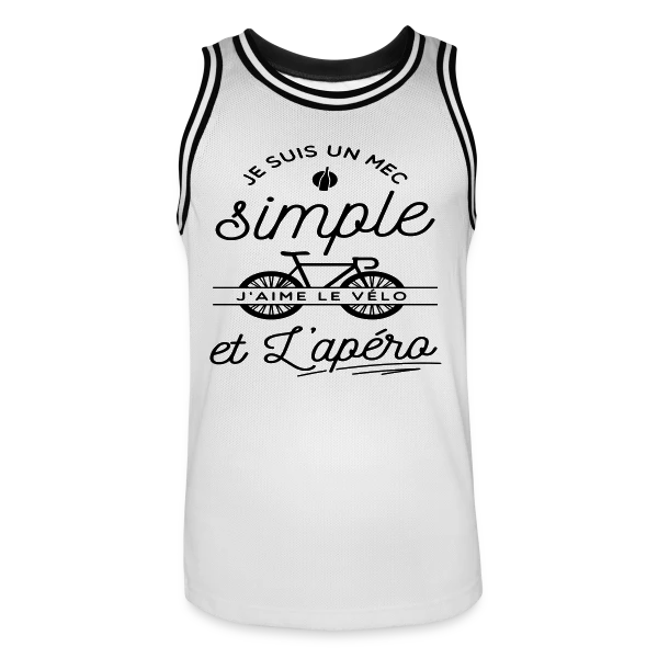 "Mec Simple, Vélo & Apéro" sur Maillot de basket Homme