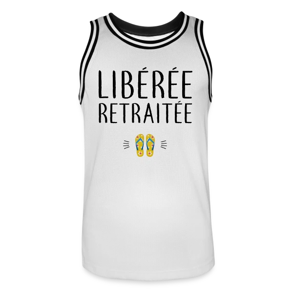 'Libérée Retraitée' - L'Humour pour Célébrer Sa Nouvelle Vie sur Maillot de basket Homme