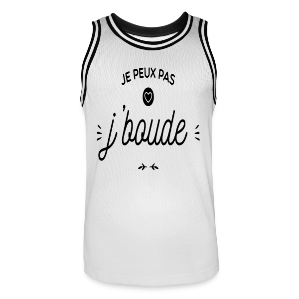 "Je Peux Pas, Je Boude" Humour sur Maillot de basket Homme