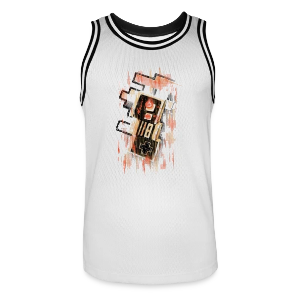 Manette Rétro Floue NES sur Maillot de basket Homme