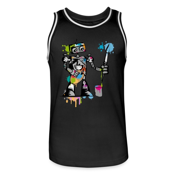 Le Robot Artiste au Pinceau sur Maillot de basket Homme