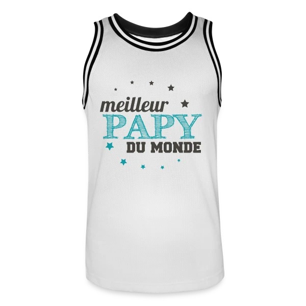 Le Meilleur Papy du Monde sur Maillot de basket Homme
