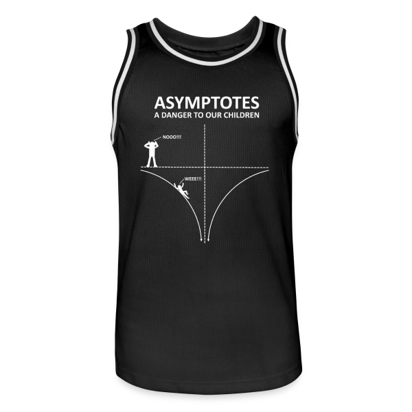 Asymptotes - Danger pour les Enfants! Prof de Maths Nerd sur Maillot de basket Homme