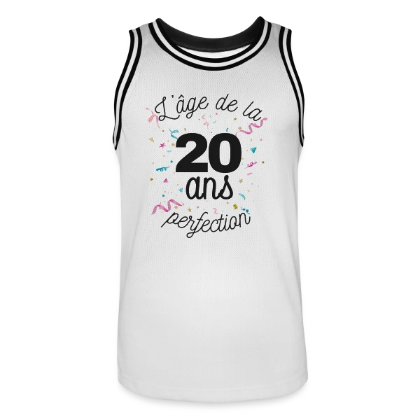 20 Ans : L'Âge de la Perfection sur Maillot de basket Homme