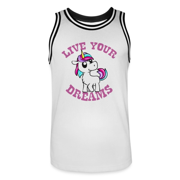 Licorne Kawaii Rêves Magiques sur Maillot de basket Homme