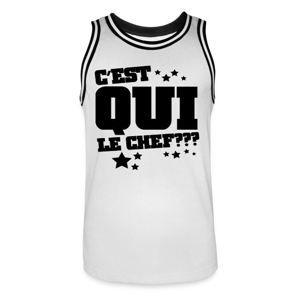 Le Chef, C'est Moi ! Humour et Autorité sur Maillot de basket Homme