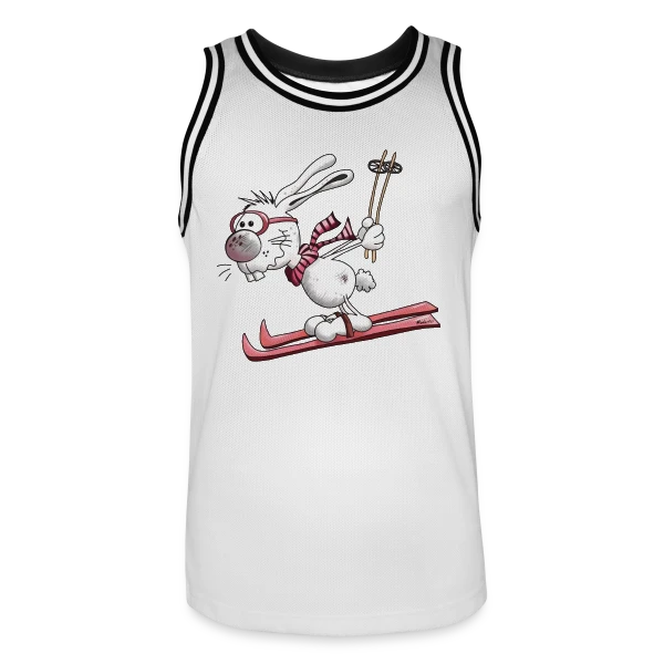 Lapin Skieur sur la Piste sur Maillot de basket Homme