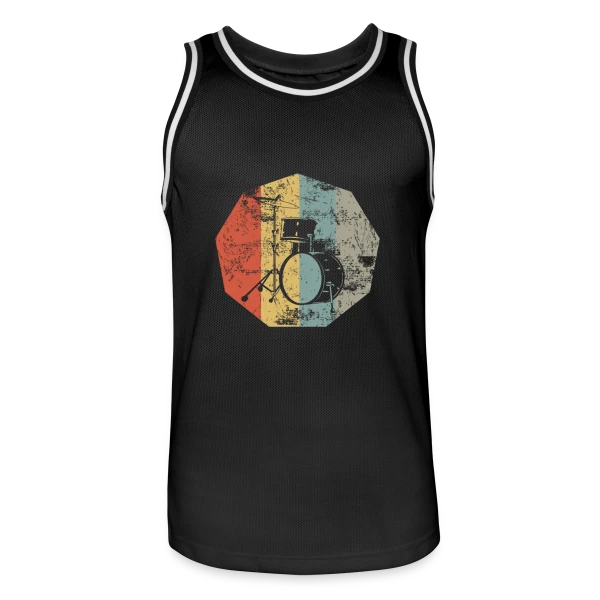 Batterie Rétro Musique Vintage sur Maillot de basket Homme