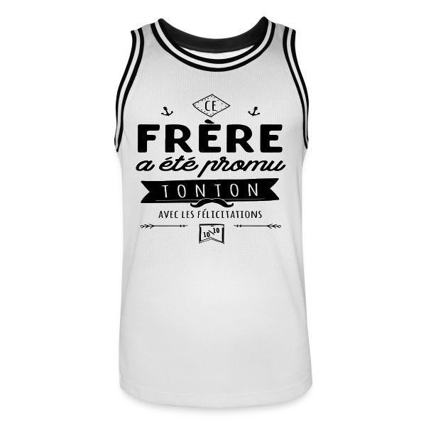 "Frère Promu Tonton" - Annonce Originale de Grossesse sur Maillot de basket Homme