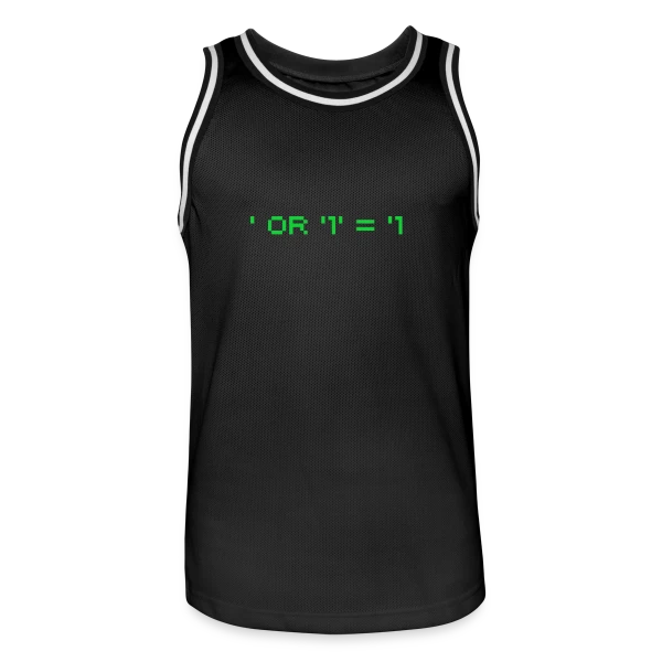 Hacker Pentest SQL Injection - Cybersécurité sur Maillot de basket Homme