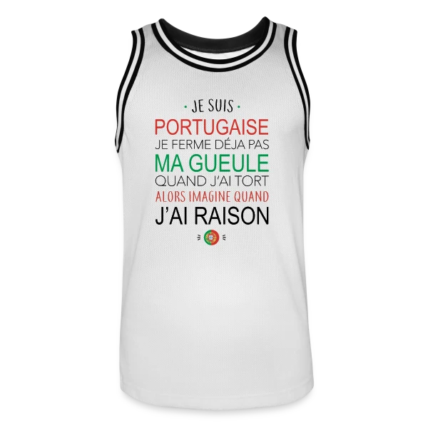 Portugaise : Ma Voix Compte, Toujours Raison ! sur Maillot de basket Homme