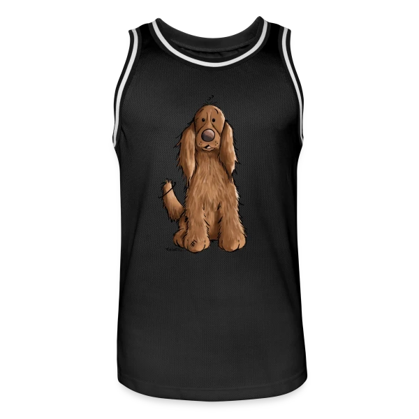Cocker Spaniel en Position Assise - Dressage Chien sur Maillot de basket Homme