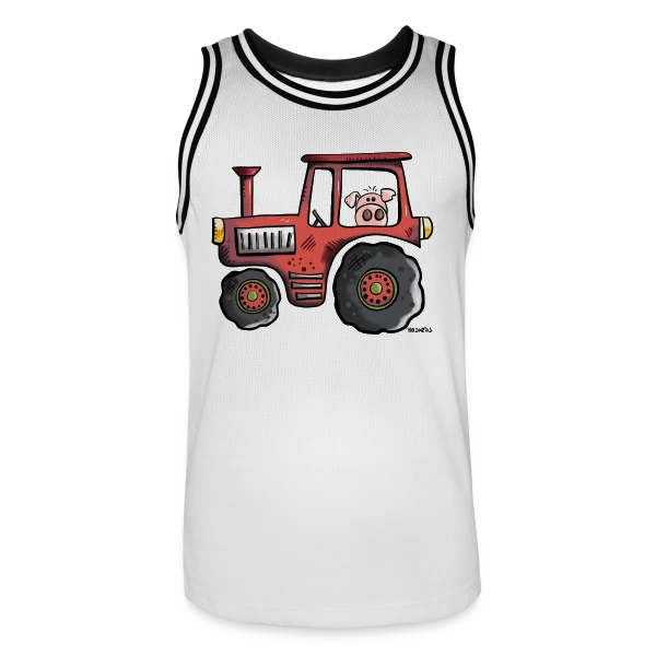Le Cochon Conducteur de Tracteur sur Maillot de basket Homme