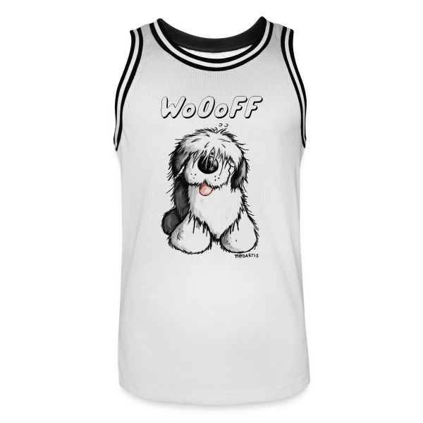 Woooff le Bobtail Rigolo sur Maillot de basket Homme