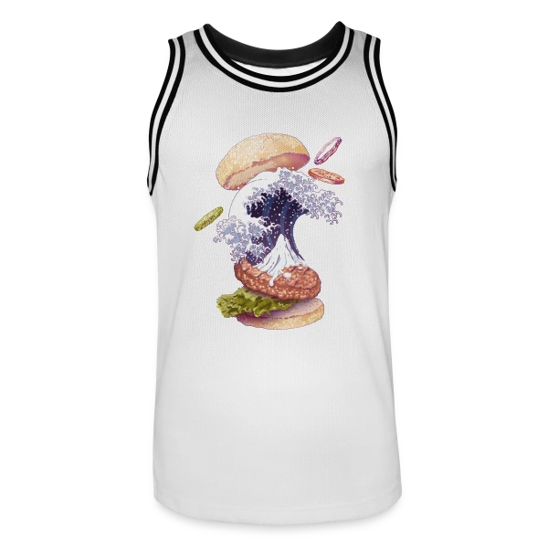 La Vague Gourmande de Kanagawa sur Maillot de basket Homme
