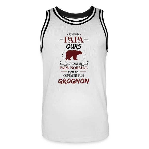 Papa Ours Grognon sur Maillot de basket Homme