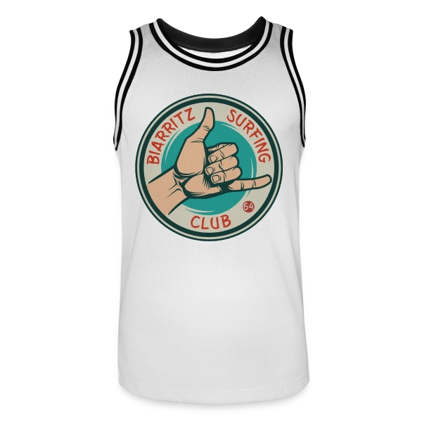 Biarritz Surfing Club | T-Shirt Onde & Style Basque sur Maillot de basket Homme