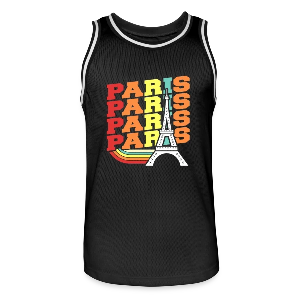 Paris Rétro Ondulé sur Maillot de basket Homme