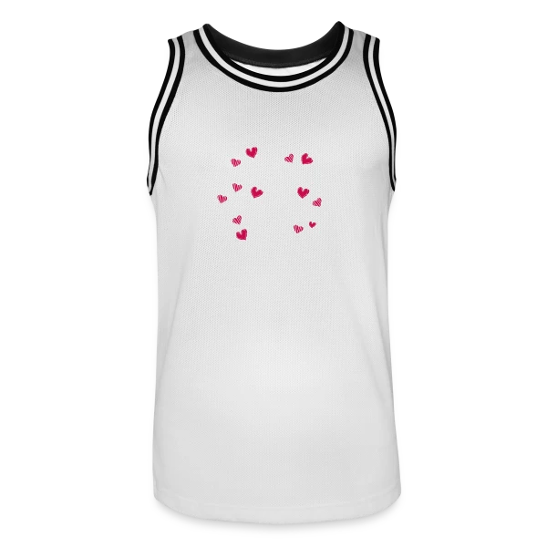 Pluie de Cœurs Rouges sur Maillot de basket Homme