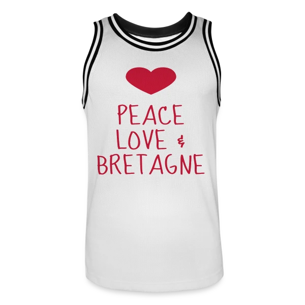 Peace Love Bretagne sur Maillot de basket Homme