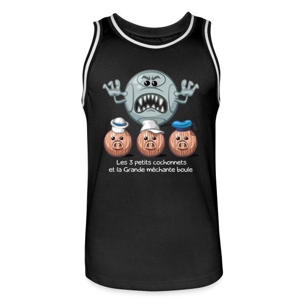 Les 3 petits cochons sur Maillot de basket Homme