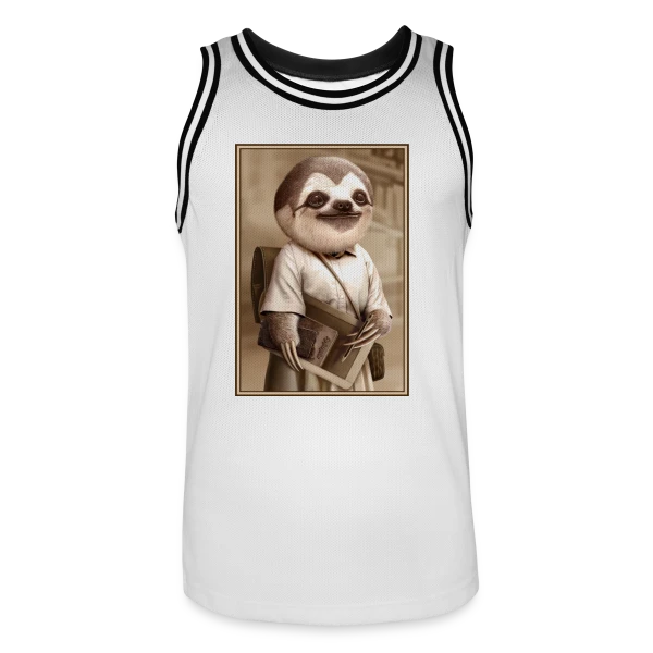Le Paresseux Écolier sur Maillot de basket Homme