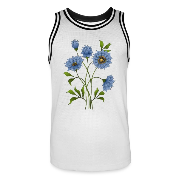 Éclat Floral Bleu sur Maillot de basket Homme