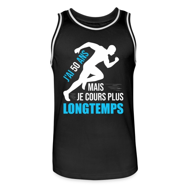 Coureur 50 Ans - Running Papa Papi Toujours en Forme sur Maillot de basket Homme