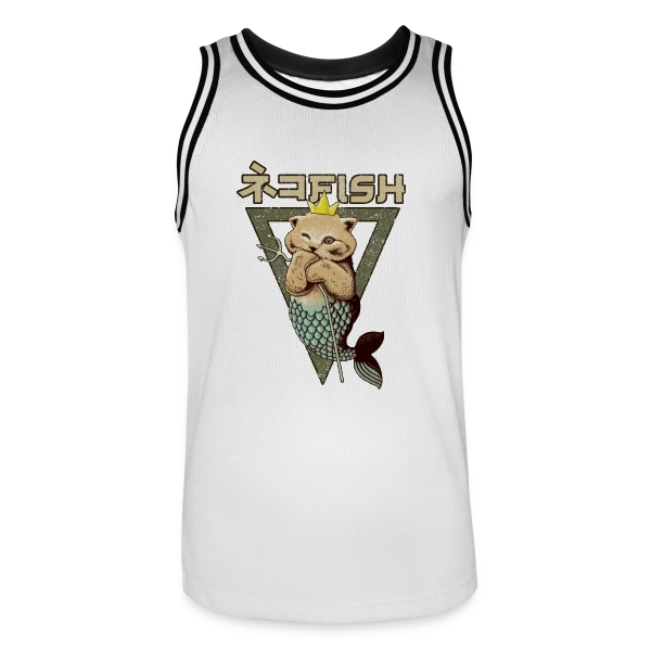 Chat Sirène sur Maillot de basket Homme