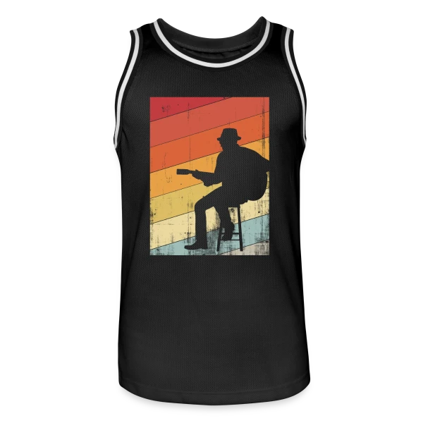 Guitariste Jazz Rétro sur Maillot de basket Homme