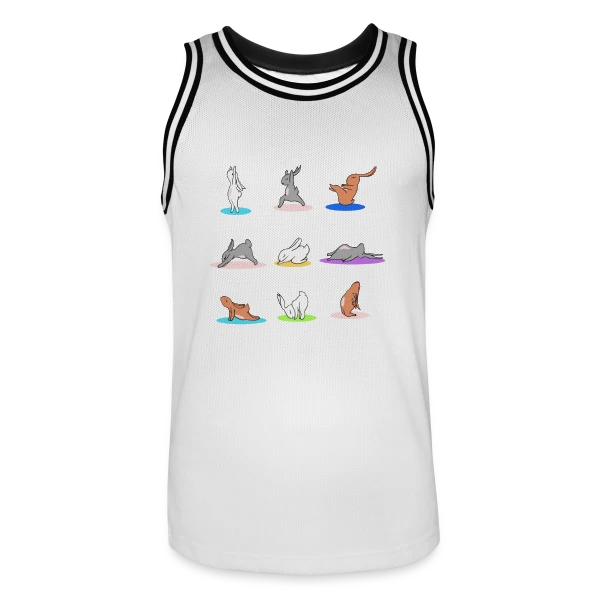 Lapin Yoga: Joyeuses Pâques Zen sur Maillot de basket Homme