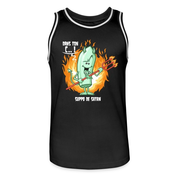 Suppo de Satan : Humour Noir et Subtil sur Maillot de basket Homme