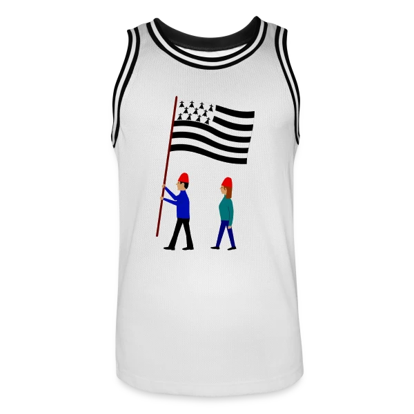 Fierté Bretonne en Drapeaux sur Maillot de basket Homme