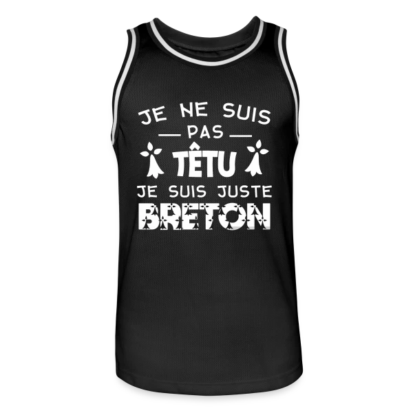 Motif Hermines Bretonnes sur Maillot de basket Homme