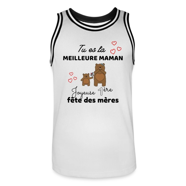 Bébé Ma Première Fête des Mères : Meilleure Maman Ours sur Maillot de basket Homme