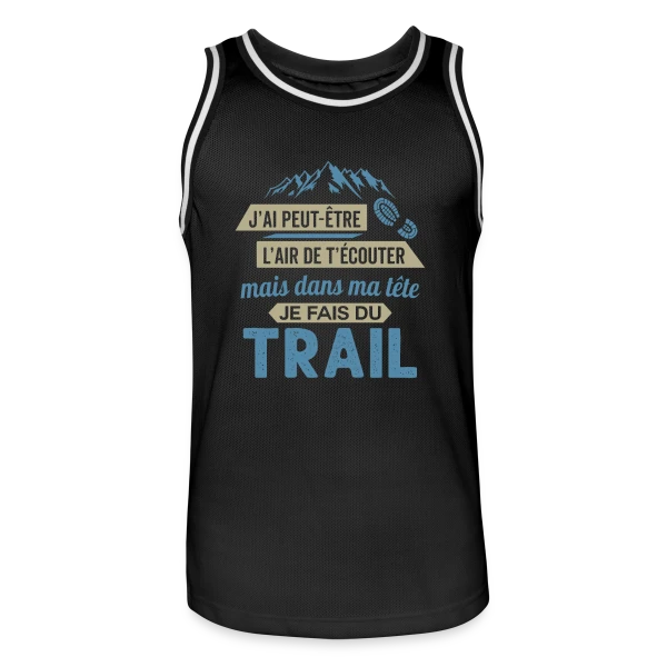 Dans ma Tête, je Fais du Trail Running sur Maillot de basket Homme