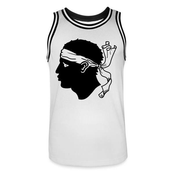Tête de Maure Corse Authentique sur Maillot de basket Homme