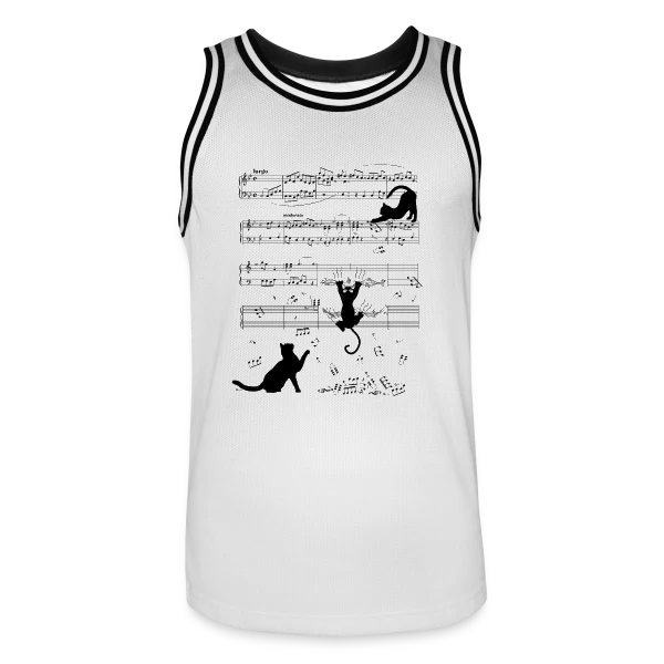 Chats Musiciens Partitions sur Maillot de basket Homme
