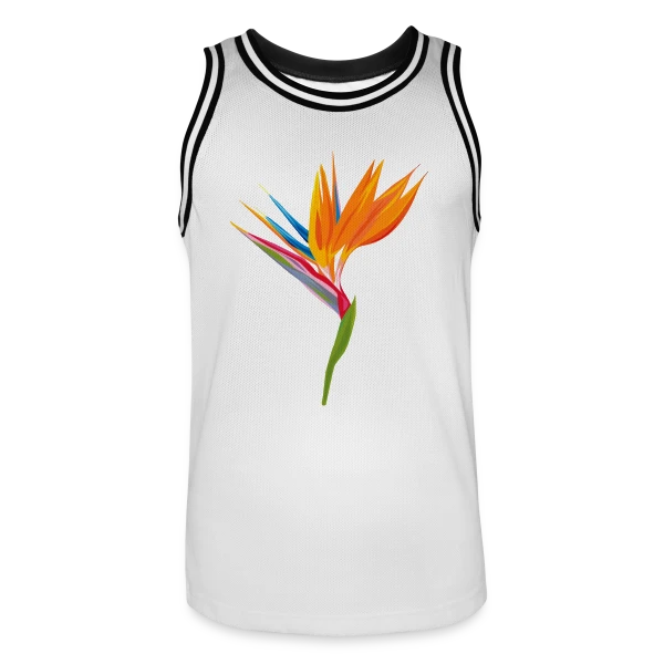 Fleur Oiseau Paradis Exotique sur Maillot de basket Homme