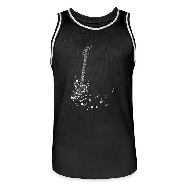 Guitare et Notes Volantes : La Musique en Liberté sur Maillot de basket Homme