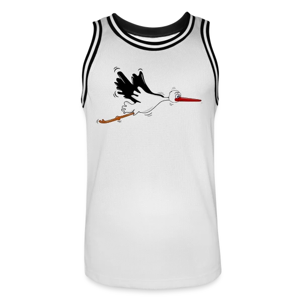 Cigogne d'Alsace Animal Emblématique sur Maillot de basket Homme