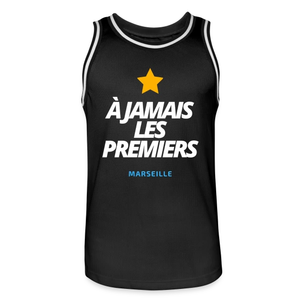 Marseille À Jamais Les Premiers (Blanc) sur Maillot de basket Homme