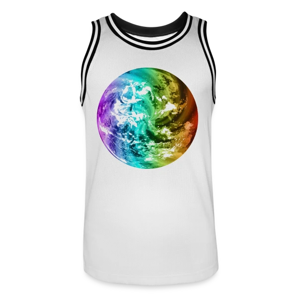 Globe Terre Arc-en-ciel sur Maillot de basket Homme