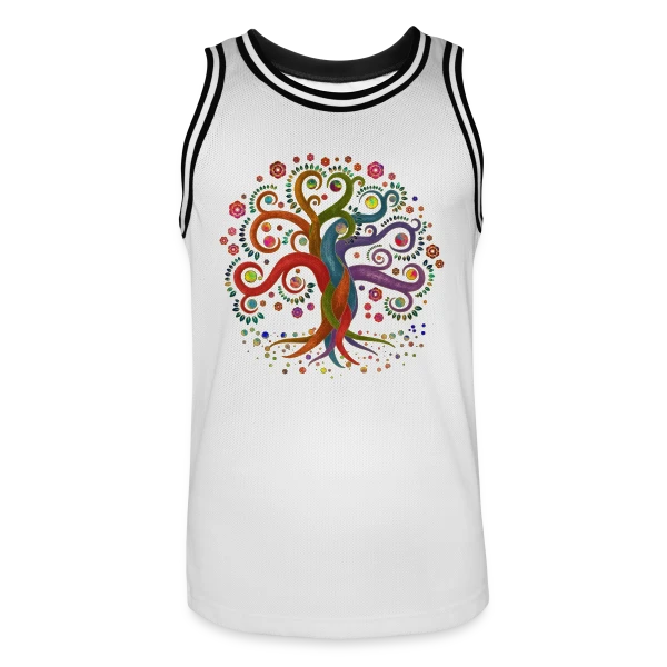 Arbre de Vie Yggdrasil Aquarelle sur Maillot de basket Homme