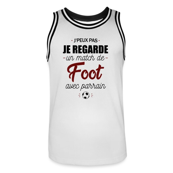 J'peux pas, j'ai match de foot avec Parrain ! sur Maillot de basket Homme