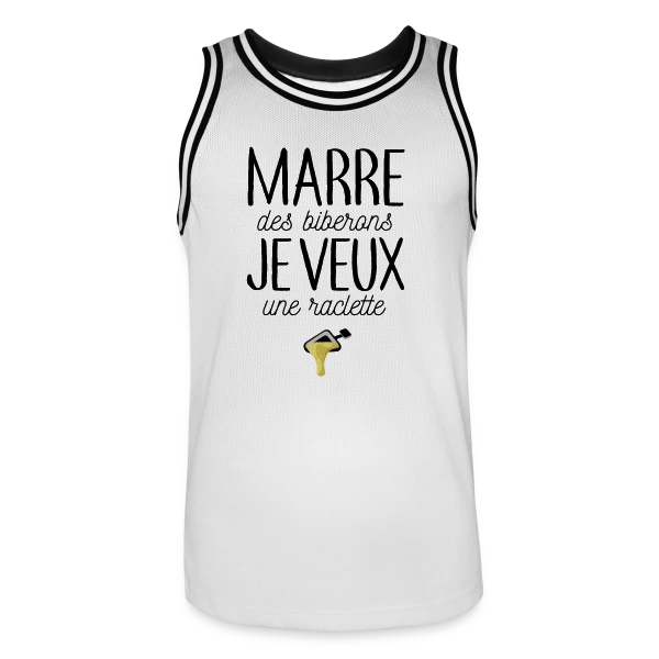 Bébé Gourmand : Marre des Biberons, Je Veux une Raclette ! sur Maillot de basket Homme
