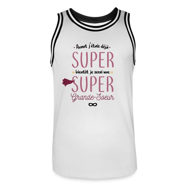 Bientôt Grande Sœur Super Héros sur Maillot de basket Homme