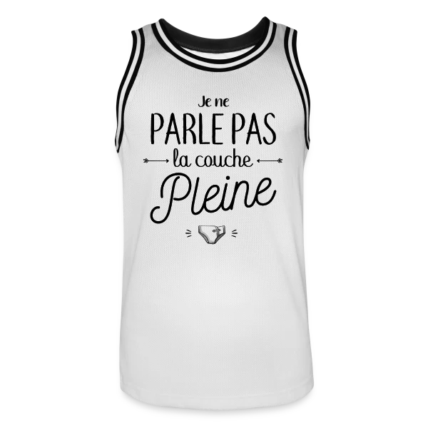 Je Ne Parle Pas La Couche Pleine sur Maillot de basket Homme