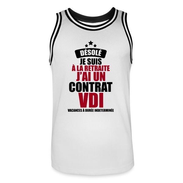 Retraite : Contrat VDI (Vacances Durée Indéterminée) sur Maillot de basket Homme