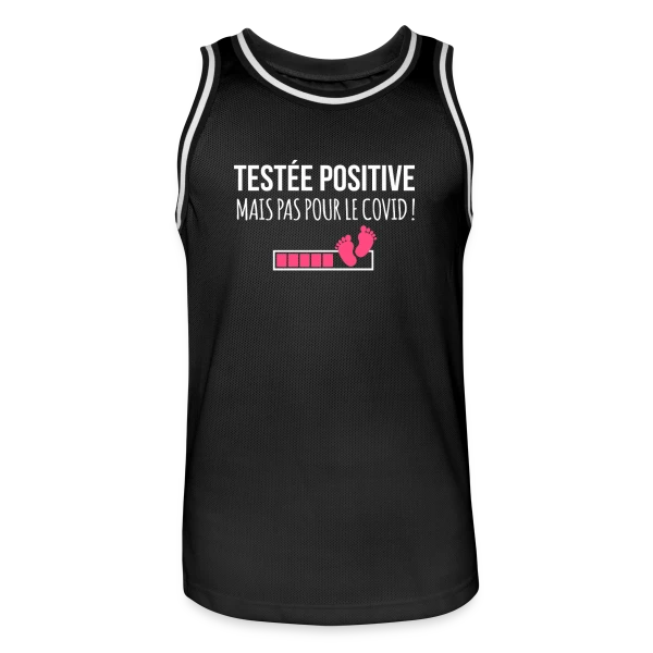Testée Positive (Grossesse) - Humour Annonce Bébé sur Maillot de basket Homme